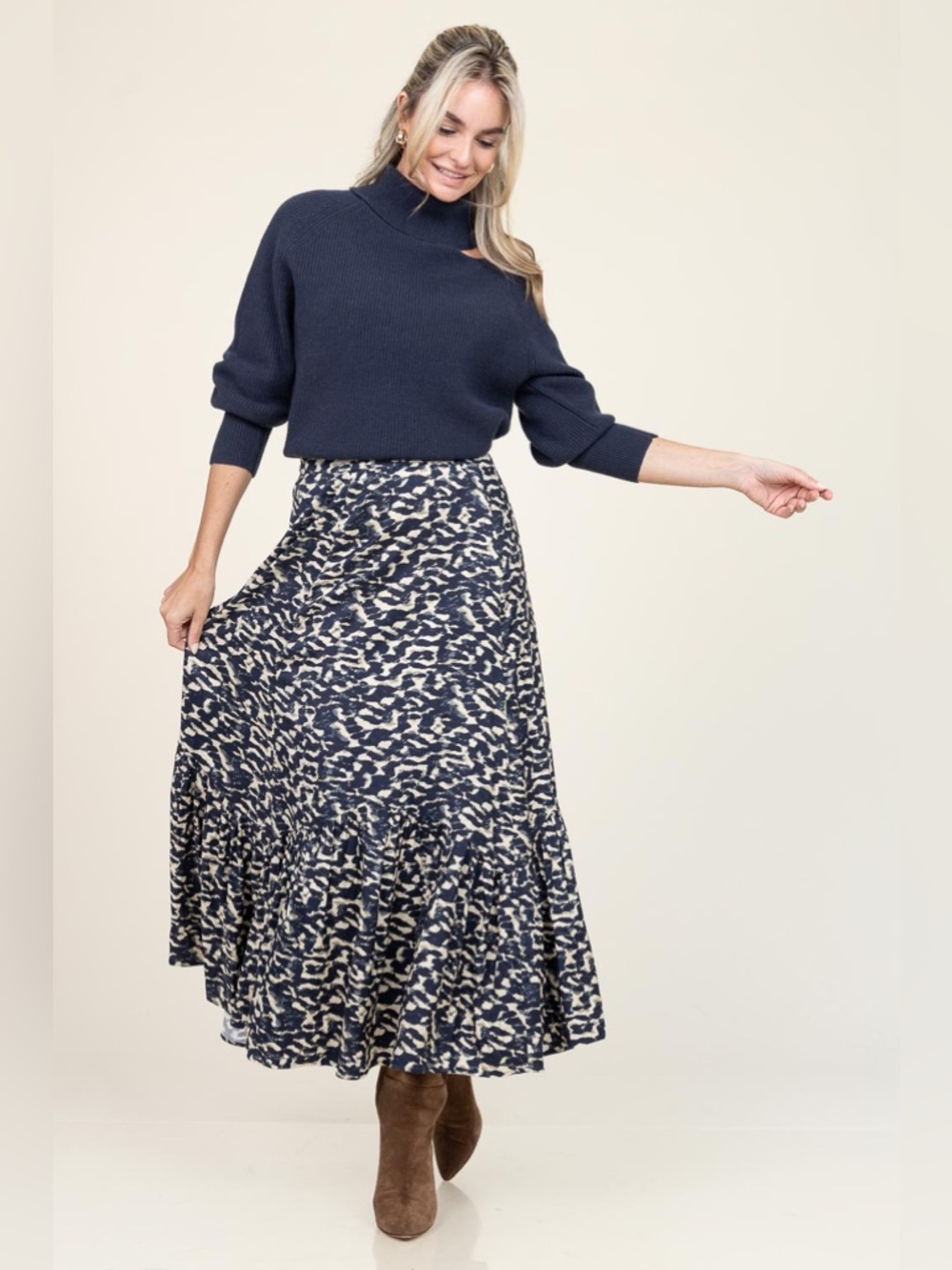 ba&sh Alexa Tiered Maxi Skirt In Ink Size 38